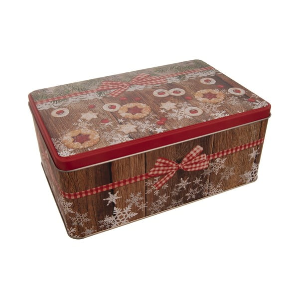 Kovinska škatla z božičnim vzorcem Orion Christmas, 20 x 13 x 8,5 cm
