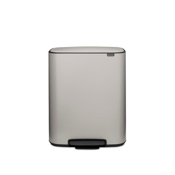 Svetlo siv jeklen koš za smeti 2x30 l za ločevanje odpadkov/s pedalom Bo – Brabantia-image-3