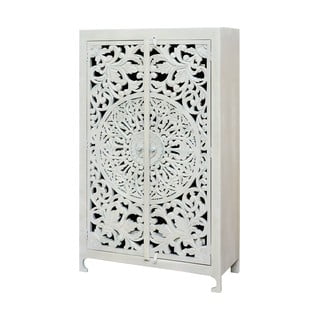 Kremno bela omarica iz masivnega manga 165x40 cm Kalita – Støraa