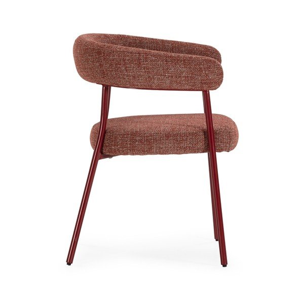 Oblazinjeni jedilni stoli v kompletu z nasloni za roke 2 ks v barvi terakote Yuri – MOME-image-3