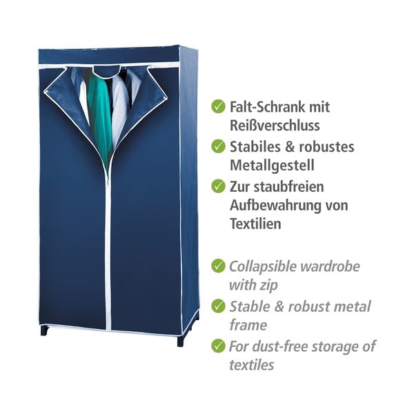 Modra zložljiva garderobna omara iz blaga Wenko Air-image-2