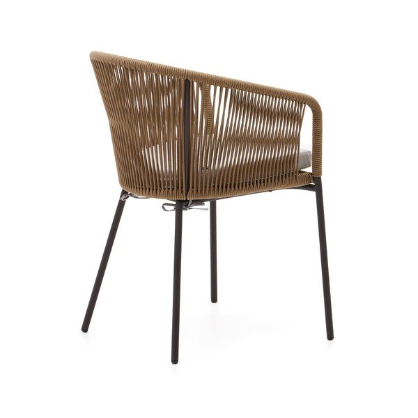 Bež kovinski/oblazinjen vrtni stol Yanet – Kave Home-image-4