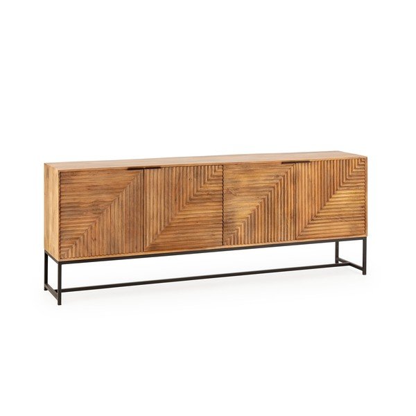 Komoda iz masivnega manga v naravni barvi 210x80x40 cm Nereida – MOME