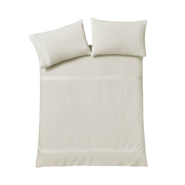 Kremno bela enojna posteljnina 135x200 cm Pintuck Easy Iron Percale – Catherine Lansfield