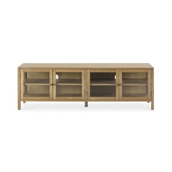 TV omarica v hrastovem dekorju v naravni barvi 160x50x40 cm Ceci – MOME
