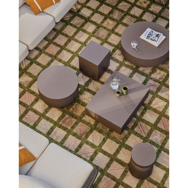 Betonska vrtna klubska mizica 60x80 cm Rustella – Kave Home-image-2