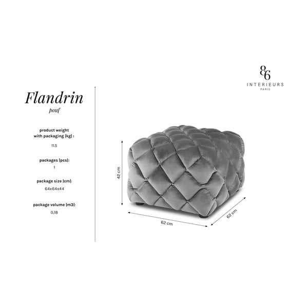 Temno moder žameten tabure Flandrin – Interieurs 86-image-4