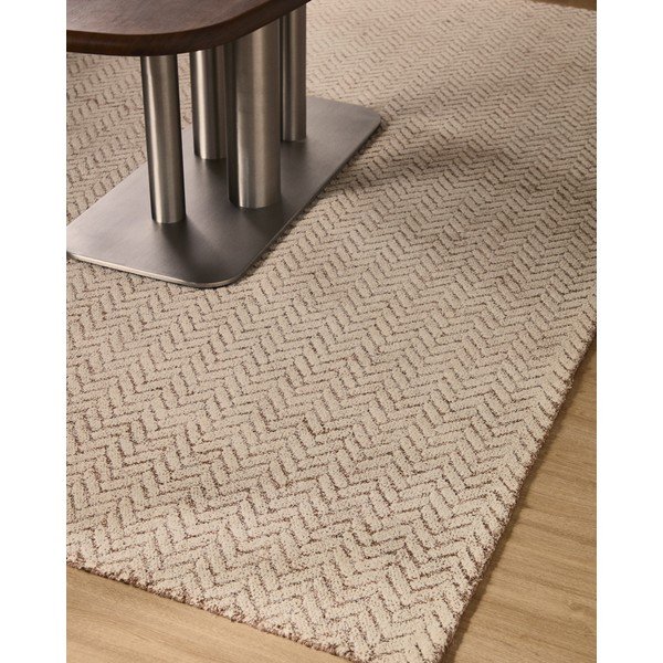 Kremno bela ročno tkana volnena preproga 200x300 cm Calira – Kave Home-image-2