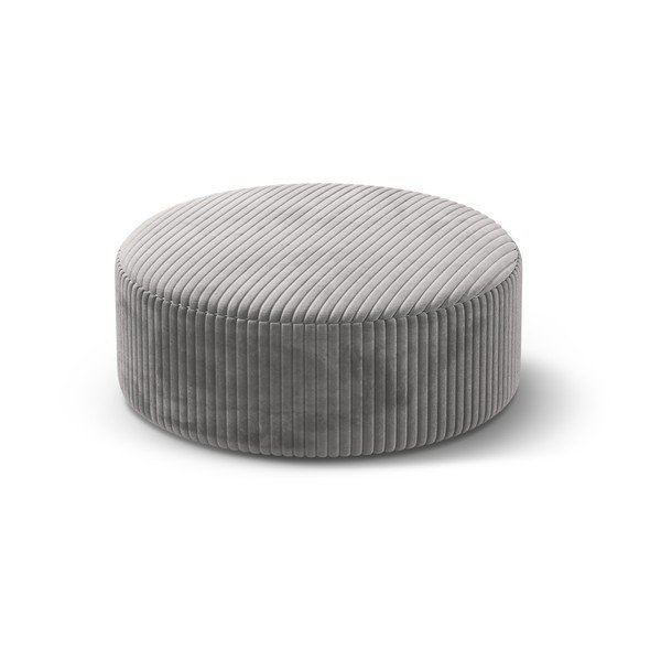 Svetlo siv tabure iz rebrastega žameta Dia – Micadoni 