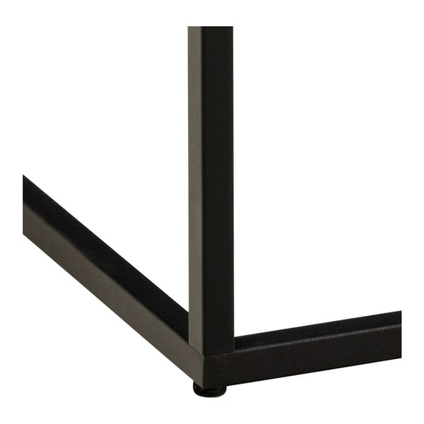 Črna mizica z mizno ploščo v marmornem dekorju 60x60 cm Barossa – Actona-image-3