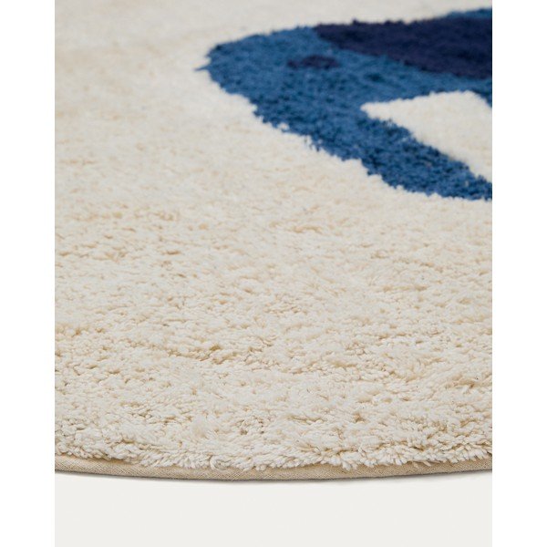 Slonokoščena pralna/ročno tkana bombažna otroška preproga ø100 cm Tandani – Kave Home-image-3