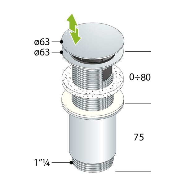 Zgornji del sifona za umivalnik – Sapho-image-2