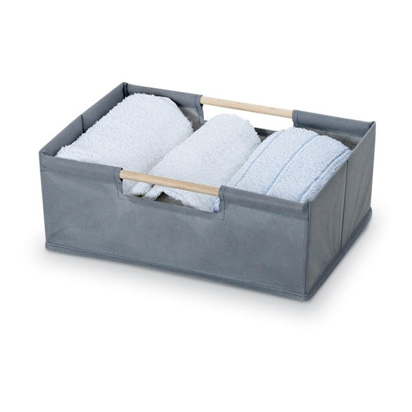 Siva škatla za shranjevanje Domopak Basket