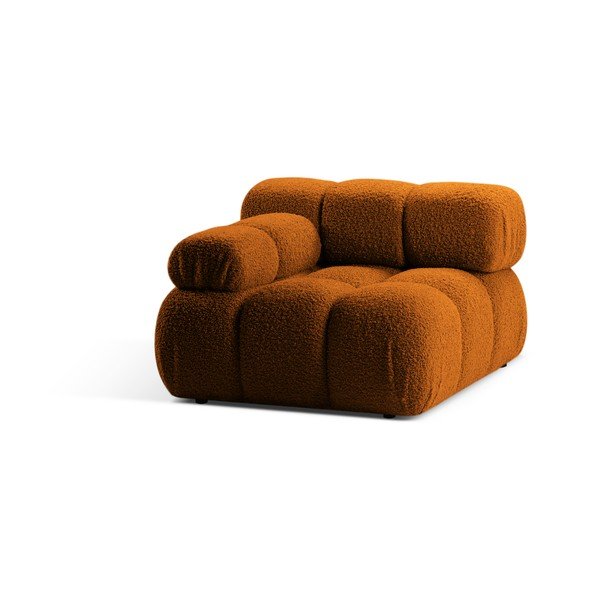 Oranžen modul za sedežno garnituro iz tkanine bouclé (levi kot) Bellis – Micadoni Home-image-3