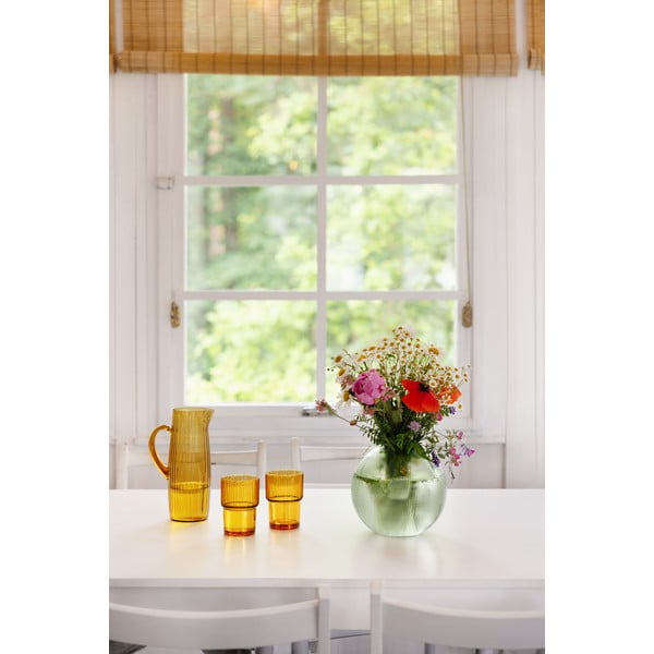 Zelena steklena vaza Hübsch Sole, višina 20 cm-image-2