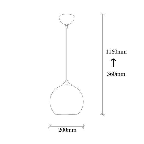 Oker rumena/črna viseča svetilka s steklenim senčilom ø 20 cm Camini – Opviq lights-image-4
