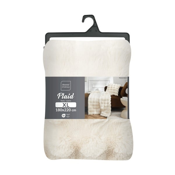 Kremno bela odeja iz mikropliša 180x220 cm Mounty – douceur d'intérieur-image-4