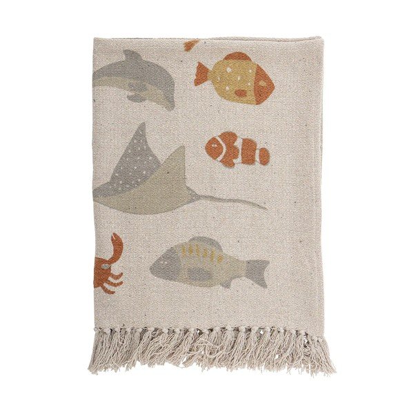 Otroška bež bombažna odeja 100x80 cm Abaas - Bloomingville Mini-image-1