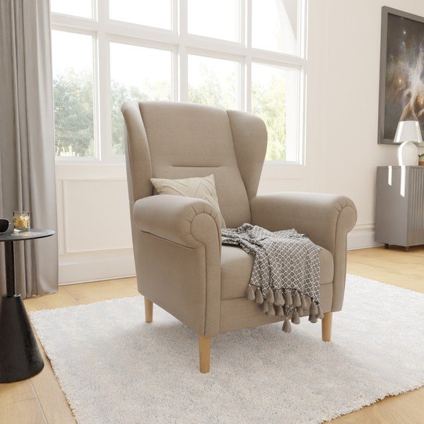 Svetlo rjav fotelj z naslonom Swan – Ropez-image-3