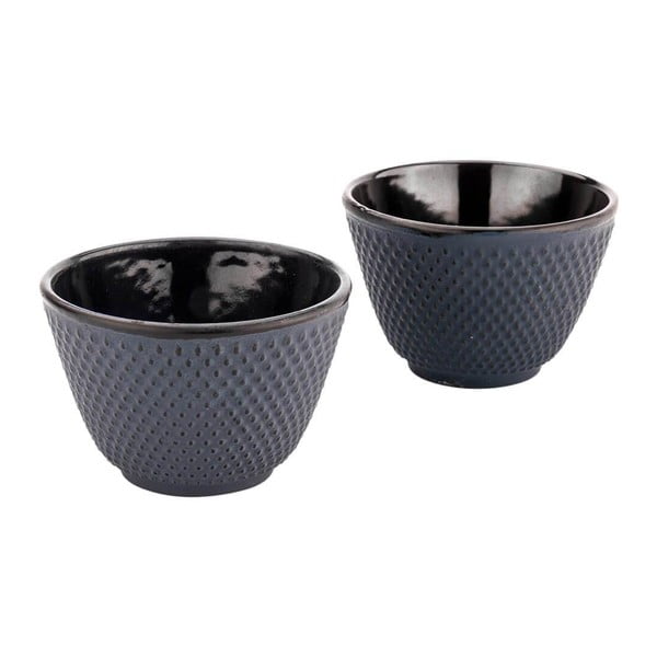 Komplet 2 modrih litoželeznih skodelic za čaj Bredemeijer Xilin, ⌀ 7,8 cm