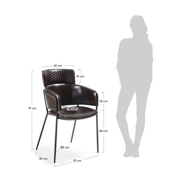 Komplet 2 črnih jedilnih stolov La Forma Rhett-image-1
