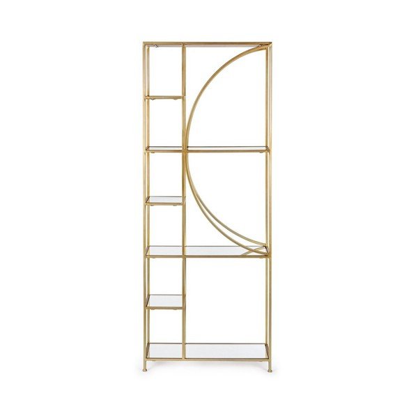 Jeklen regal v zlati barvi 66x176x25,5 cm Elenor – Bizzotto