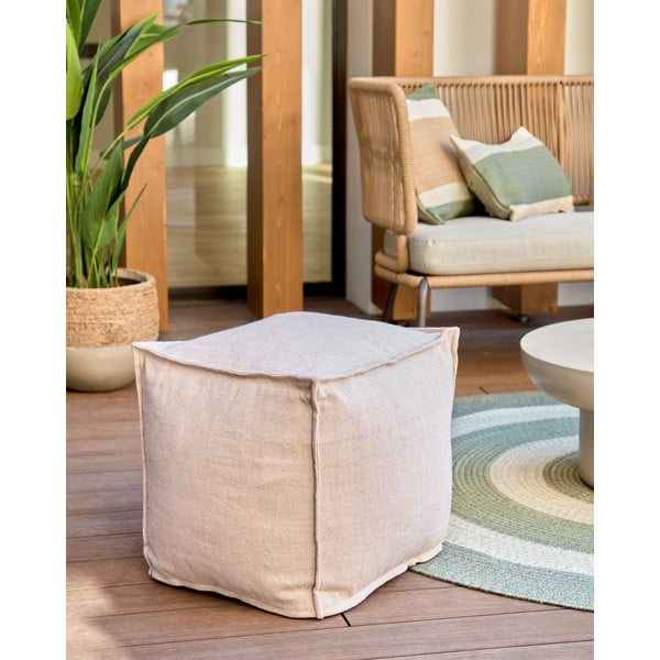 Bež vrtni puf Kave Home Leeith, 40 x 39 cm-image-3