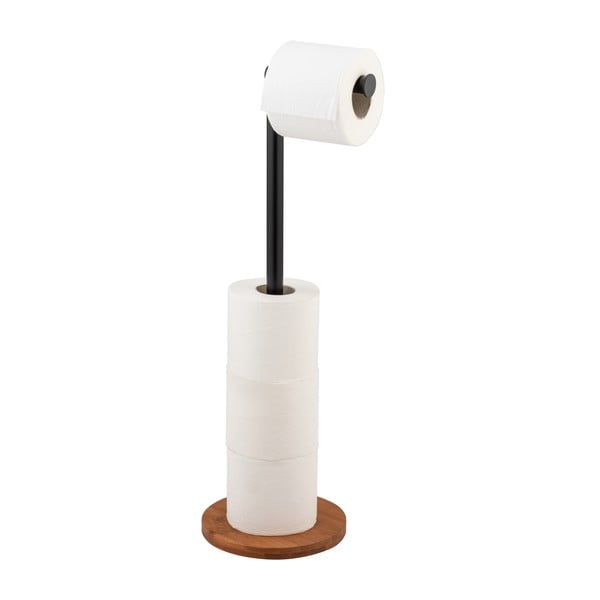 Črno-rjavo jekleno stojalo za WC papir Serro – Wenko