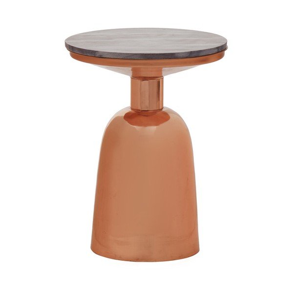 Okrogla stranska mizica z marmorno mizno ploščo ø 48 cm Amira – Premier Housewares-image-4