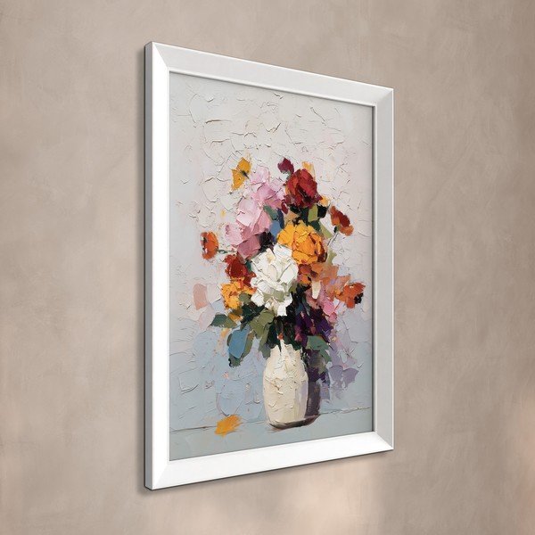 Tiskana slika z okvirjem 56x75 cm White Vase – Styler-image-3