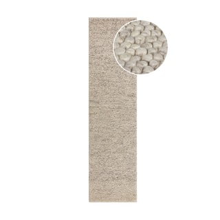 Svetlo siv ročno tkan tekač iz mešanice volne 60x230 cm Minerals – Flair Rugs