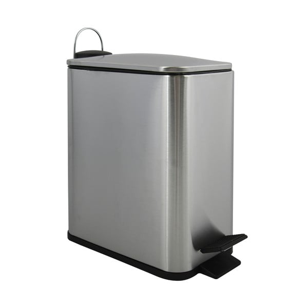 Jeklen koš za smeti v mat srebrni barvi s pedalom 5 l Erik – Spirella