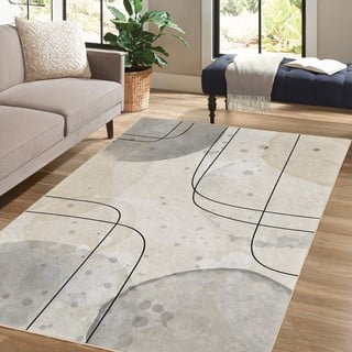 Siva/kremno bela pralna preproga 160x230 cm Simple Lines – Mila Home