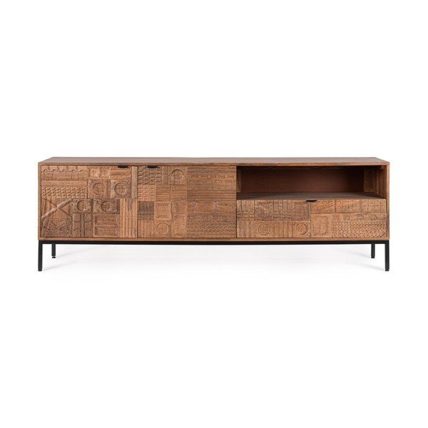 TV omarica iz masivnega manga v naravni barvi 180x55x42 cm Kindia – Bizzotto