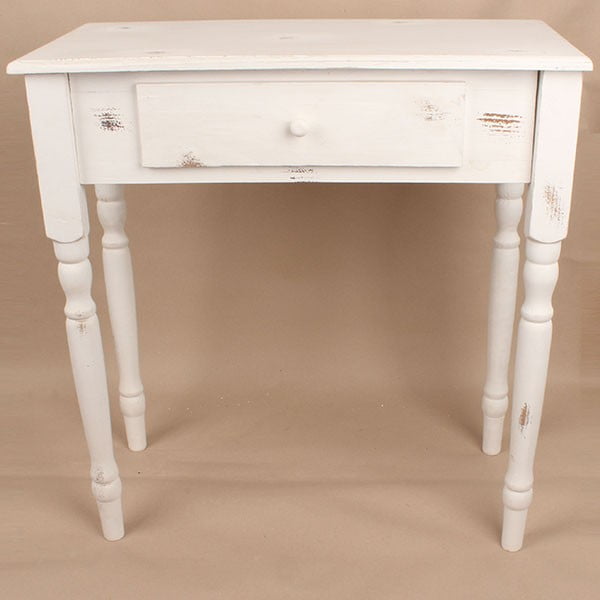 Lesena miza s predalom Beli dnevi, 74x78 cm
