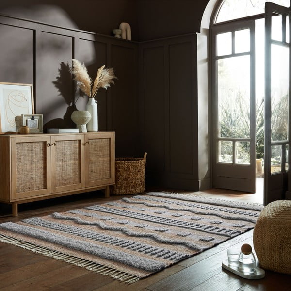 Svetlo siva/naravna preproga 160x230 cm Medina – Flair Rugs-image-1