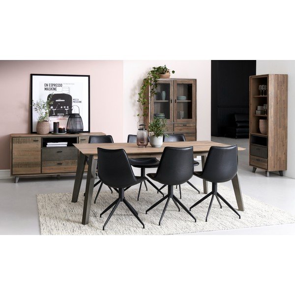 Vitrina iz masivne akacije v naravni barvi 110x187 cm Malaga – Furnhouse-image-1