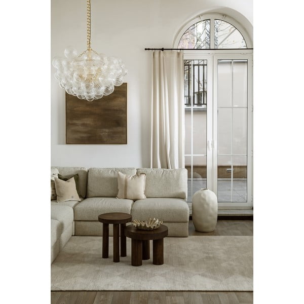 Bež volnena preproga 133x190 cm Agnus Checkered – Agnella-image-1