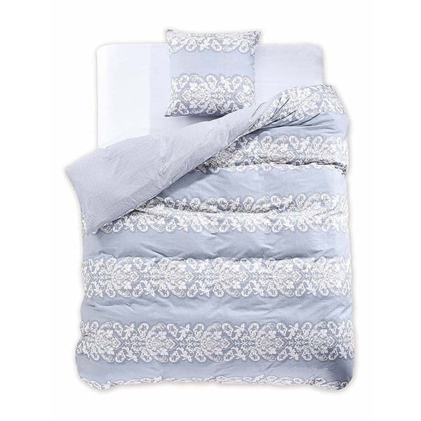 Svetlo modra bombažna posteljnina za zakonsko posteljo DecoKing Diamond Tenshi, 200 x 220 cm