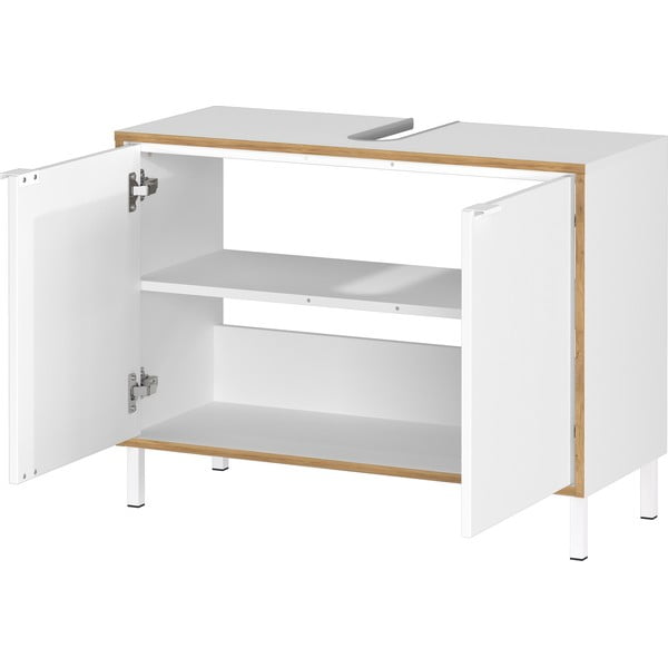 Bela visoka omarica za pod umivalnik 80x60 cm Topeka – Germania-image-3