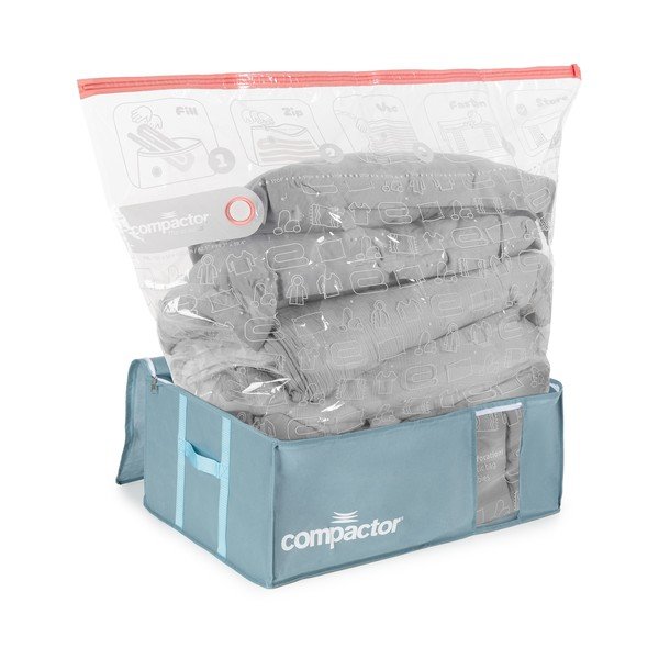 Vakuumska plastična škatla za shranjevanje oblačil 65x45x27 cm Blue Edition – Compactor-image-4