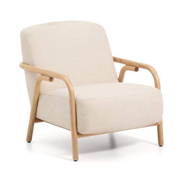 Bež fotelj iz šenilje Sylo – Kave Home