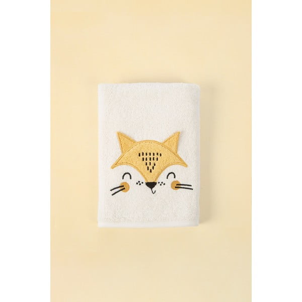 Krem bombažna otroška brisača 50x75 cm Foxy - Foutastic
