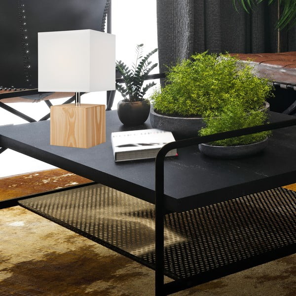 Svetlo rjava namizna svetilka s tekstilnim senčnikom (višina 29,5 cm) Natura – LAMKUR-image-1