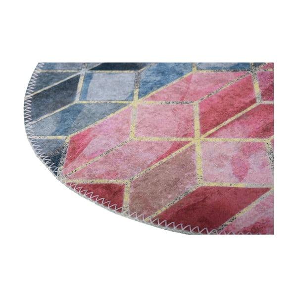 Rožnata/svetlo siva pralna okrogla preproga ø 100 cm – Vitaus-image-2