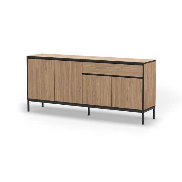 Nizka komoda v hrastovem dekorju 180x80 cm Lorenza – Marckeric-image-2