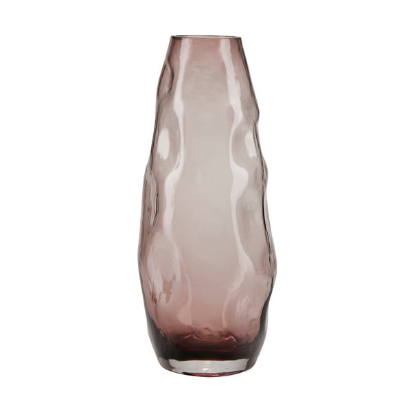 Svetlo roza steklena vaza Bahne & CO, višina 28 cm