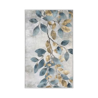 Svetlo modra/zlata pralna preproga 160x230 cm Golden Leaves – Mila Home