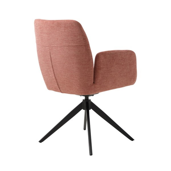 Rožnat oblazinjen jedilni stol z nasloni za roke Roxana – Unique Furniture-image-4