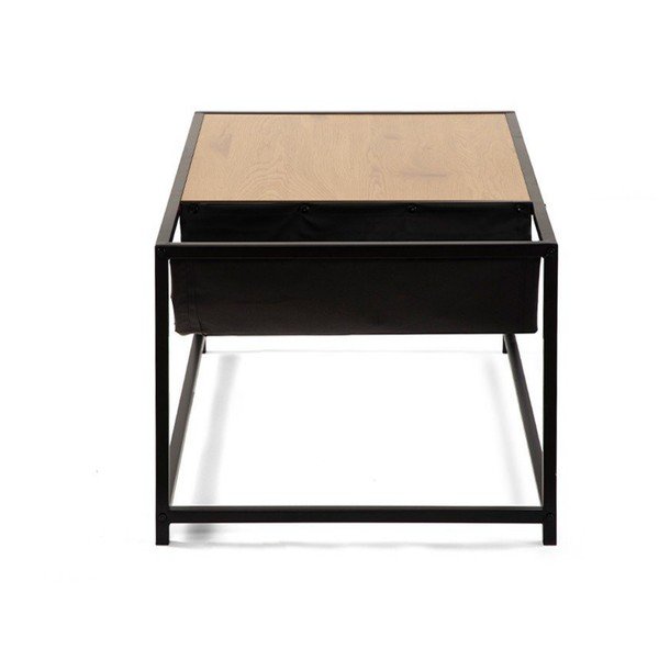 Črna/v naravni barvi klubska mizica v hrastovem dekorju 60x99 cm Bayen – Bonami Essentials-image-3